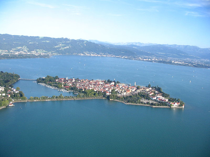 Luftaufnahme von der Lindau Insel